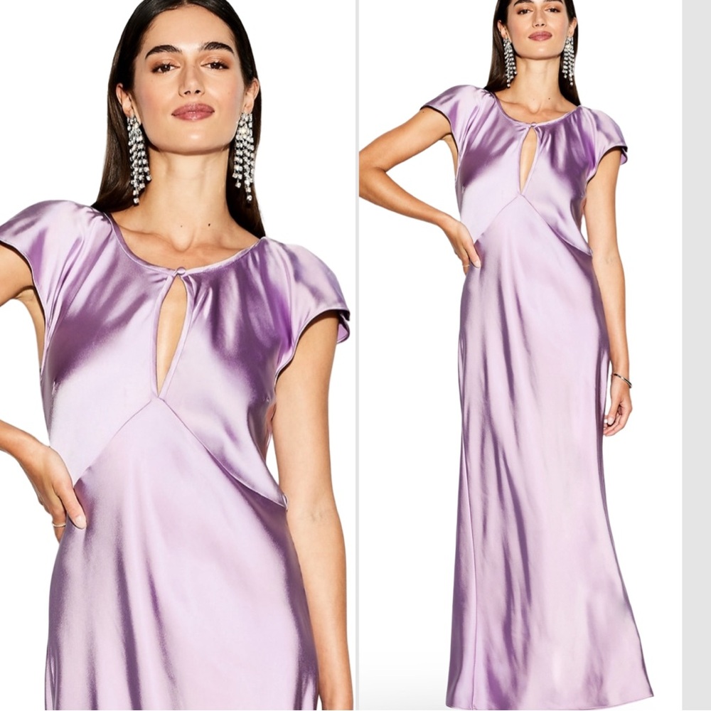 Elegant Lavender Satin Dress